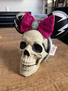 Disney Marvel Spider Gwen Ear Headband with Hot Pink Bow